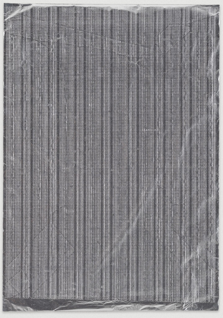 Aluminium-Sheet, embossed and titled: "Absolute Form"